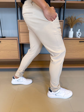 Calça Alfaiataria Granitto Tecido Texturizado - Areia