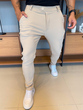 Calça Alfaiataria Granitto Tecido Texturizado - Areia