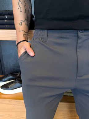 Calça Alfaiataria Mônaco Barra Italiana - Chumbo