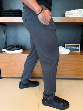 Calça Alfaiataria Mônaco Barra Italiana - Chumbo