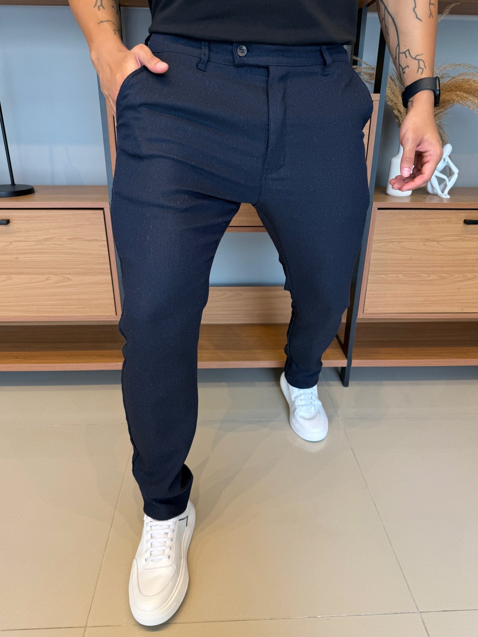 Calça Alfaitaria Linho - Marinho