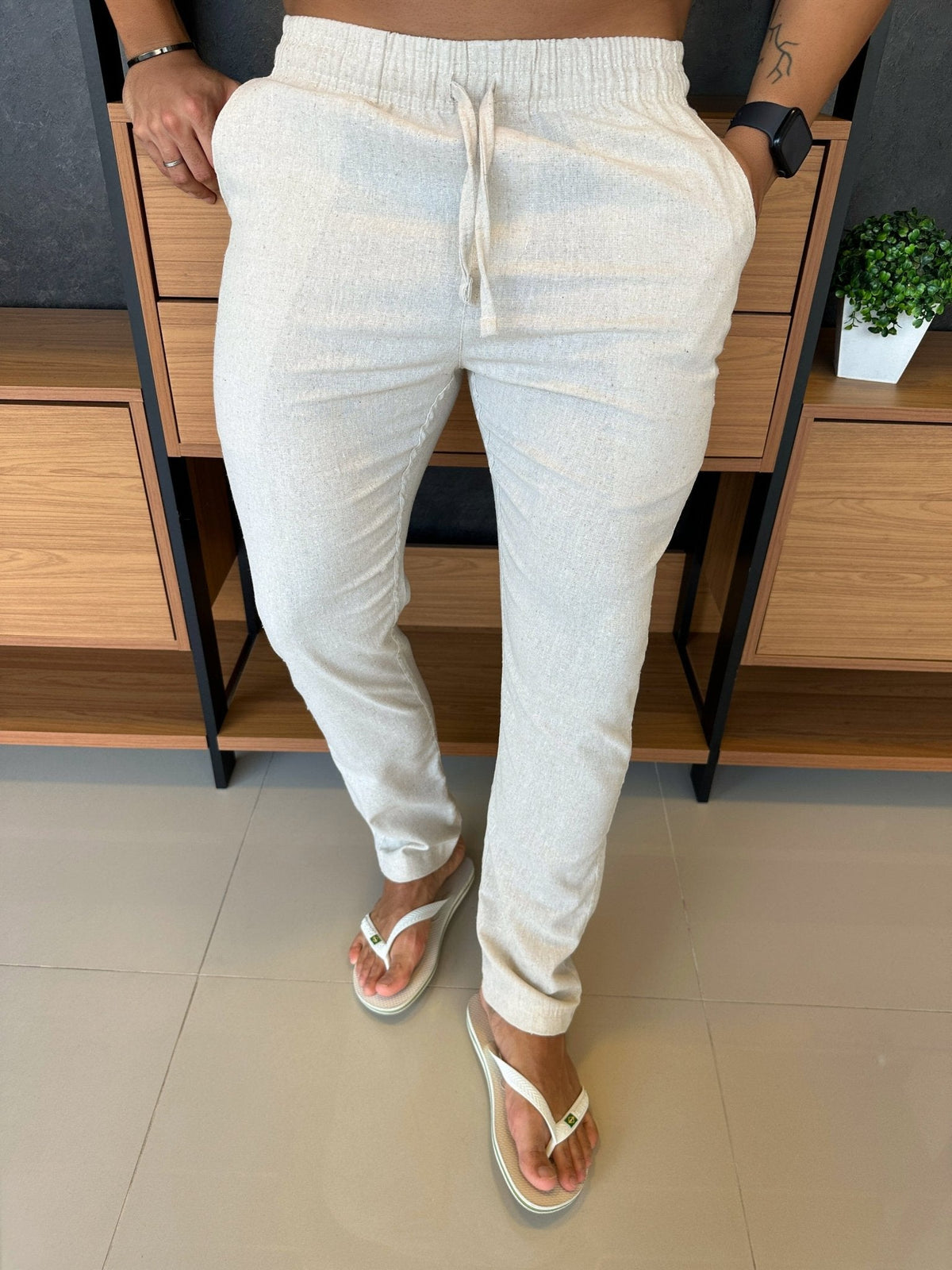 Calça Linho Resort - Areia