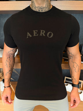Camiseta Aeropostale Escrita Central - Preta