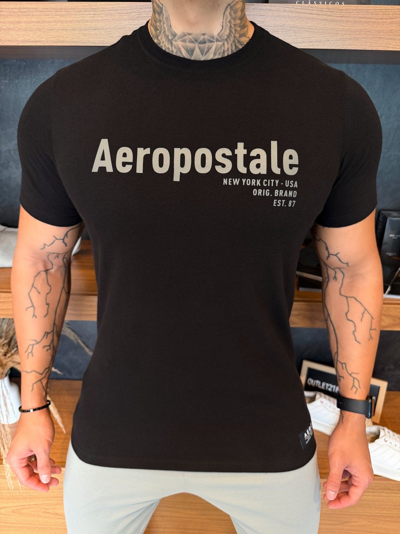 Camiseta Aeropostale New York City Usa Brand - Preta