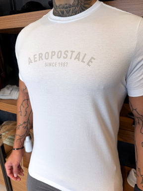 Camiseta Aeropostale Since 1987 Escrita Central - Branca