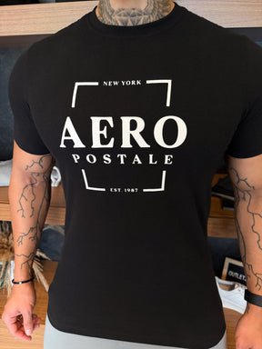 Camiseta Aeropostale Square Escrita Central - Preta