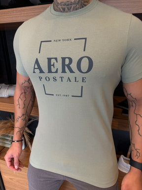Camiseta Aeropostale Square Escrita Central - Verde