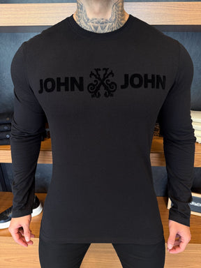 Camiseta Manga Longa John John - Preta