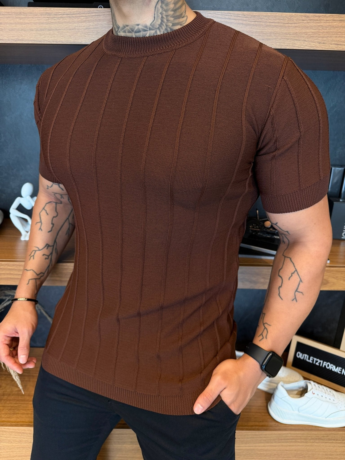 Camiseta Porto Tricot - Marrom