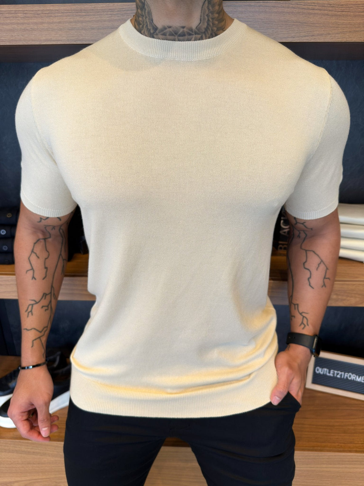 Camiseta Tricot Soft - Areia