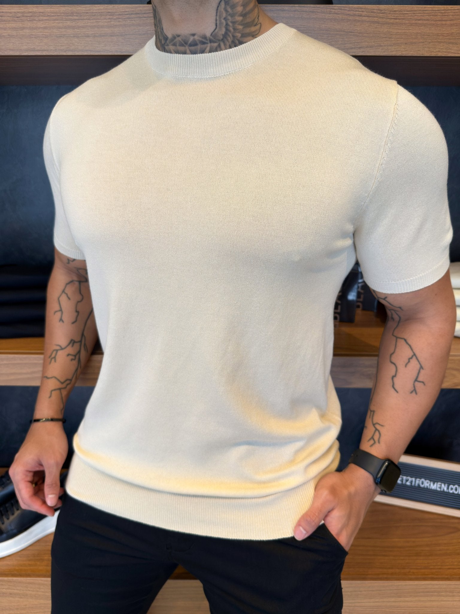 Camiseta Tricot Soft - Areia