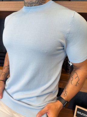 Camiseta Tricot Soft - Azul bebê