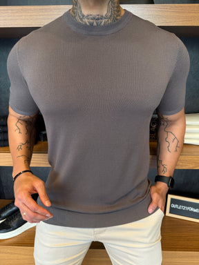 Camiseta Tricot Soft - Cinza
