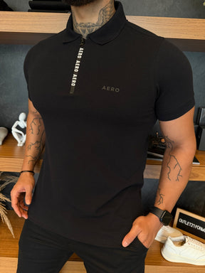 Polo Aeropostale Zíper Platinum- Preta